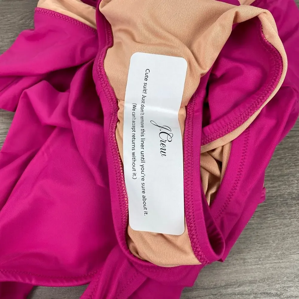J.Crew Magenta Orchid Ruffle One Piece Swimsuit Sz.4 NWT